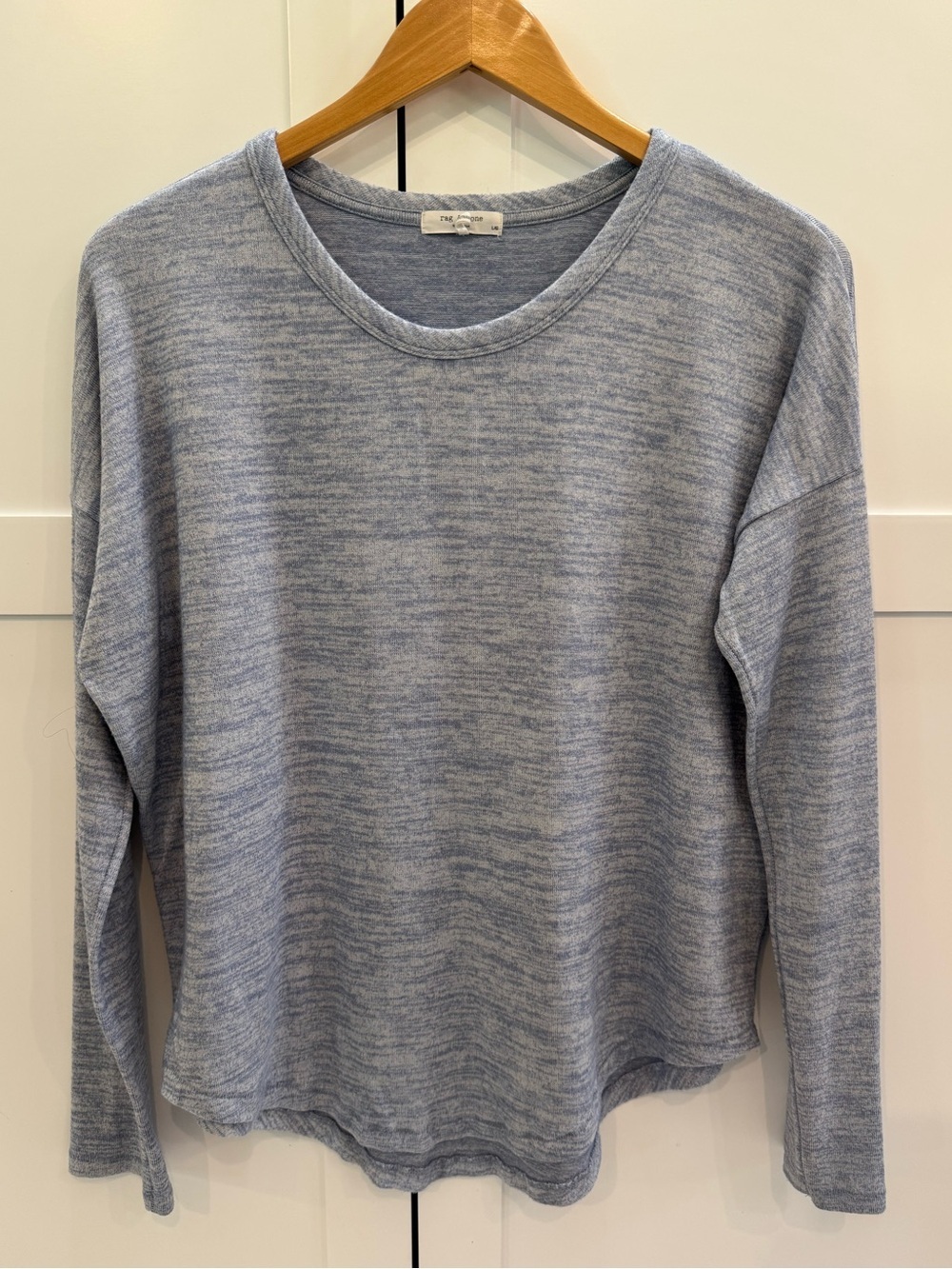 Rag & Bone Oversized long sleeve stretch sweater high-low hem Blue Size L